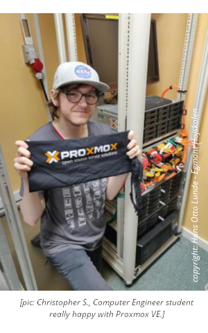 student christopher really likes proxmox VE by Hans Otto Lunde Egmont
